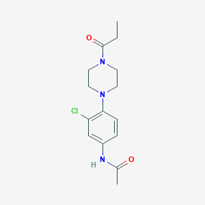 molecular formula C15H20ClN3O2 B504336 N-[3-chloro-4-(4-propionyl-1-piperazinyl)phenyl]acetamide 