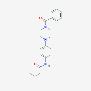 molecular formula C22H27N3O2 B504337 N-[4-(4-benzoyl-1-piperazinyl)phenyl]-3-methylbutanamide 