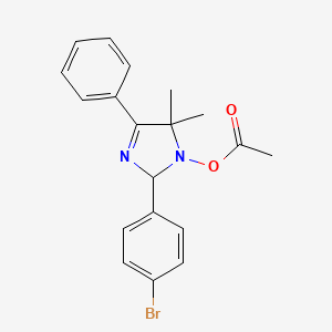 molecular formula C19H19BrN2O2 B5043404 [2-(4-bromophenyl)-5,5-dimethyl-4-phenyl-2H-imidazol-1-yl] acetate 