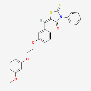 molecular formula C25H21NO4S2 B5043412 (5E)-5-[[3-[2-(3-methoxyphenoxy)ethoxy]phenyl]methylidene]-3-phenyl-2-sulfanylidene-1,3-thiazolidin-4-one 