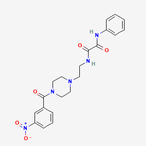 molecular formula C21H23N5O5 B5043427 N-{2-[4-(3-NITROBENZOYL)PIPERAZIN-1-YL]ETHYL}-N'-PHENYLETHANEDIAMIDE 