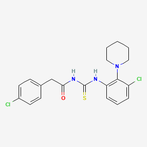 molecular formula C20H21Cl2N3OS B5043432 2-(4-chlorophenyl)-N-({[3-chloro-2-(1-piperidinyl)phenyl]amino}carbonothioyl)acetamide 