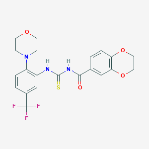 N-{[2-(morpholin-4-yl)-5-(trifluoromethyl)phenyl]carbamothioyl}-2,3-dihydro-1,4-benzodioxine-6-carboxamide