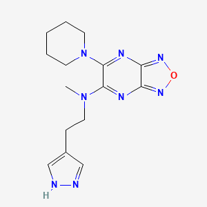 molecular formula C15H20N8O B5043461 N-methyl-6-(1-piperidinyl)-N-[2-(1H-pyrazol-4-yl)ethyl][1,2,5]oxadiazolo[3,4-b]pyrazin-5-amine 