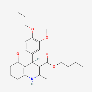 molecular formula C25H33NO5 B5043464 Butyl 4-(3-methoxy-4-propoxyphenyl)-2-methyl-5-oxo-1,4,5,6,7,8-hexahydroquinoline-3-carboxylate 