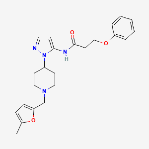 molecular formula C23H28N4O3 B5043470 N-(1-{1-[(5-methyl-2-furyl)methyl]-4-piperidinyl}-1H-pyrazol-5-yl)-3-phenoxypropanamide 