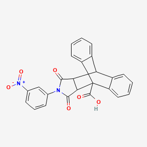 17-(3-Nitrophenyl)-16,18-dioxo-17-azapentacyclo[6.6.5.0~2,7~.0~9,14~.0~15,19~]nonadeca-2,4,6,9,11,13-hexaene-1-carboxylic acid (non-preferred name)