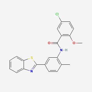 molecular formula C22H17ClN2O2S B5043561 N-[5-(1,3-benzothiazol-2-yl)-2-methylphenyl]-5-chloro-2-methoxybenzamide 