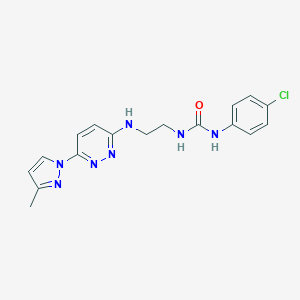 N-(4-chlorophenyl)-N'-(2-{[6-(3-methyl-1H-pyrazol-1-yl)-3-pyridazinyl]amino}ethyl)urea