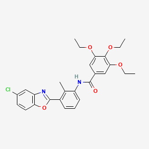 molecular formula C27H27ClN2O5 B5043580 N-[3-(5-chloro-1,3-benzoxazol-2-yl)-2-methylphenyl]-3,4,5-triethoxybenzamide 