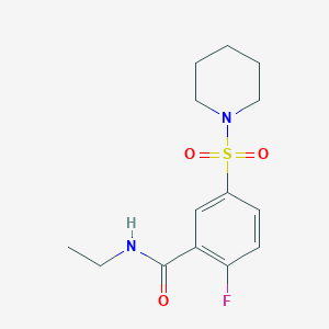 molecular formula C14H19FN2O3S B5043600 N-ethyl-2-fluoro-5-piperidin-1-ylsulfonylbenzamide 