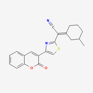 molecular formula C21H18N2O2S B5043602 (3-methylcyclohexylidene)[4-(2-oxo-2H-chromen-3-yl)-1,3-thiazol-2-yl]acetonitrile 