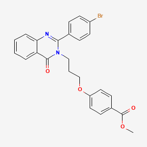 molecular formula C25H21BrN2O4 B5043605 methyl 4-{3-[2-(4-bromophenyl)-4-oxo-3(4H)-quinazolinyl]propoxy}benzoate 