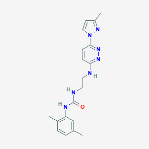 molecular formula C19H23N7O B504361 N-(2,5-dimethylphenyl)-N'-(2-{[6-(3-methyl-1H-pyrazol-1-yl)-3-pyridazinyl]amino}ethyl)urea 