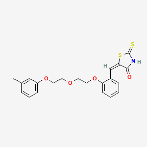 (5E)-5-[[2-[2-[2-(3-methylphenoxy)ethoxy]ethoxy]phenyl]methylidene]-2-sulfanylidene-1,3-thiazolidin-4-one