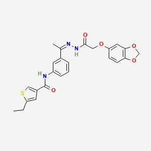 molecular formula C24H23N3O5S B5043627 N-(3-{N-[(1,3-benzodioxol-5-yloxy)acetyl]ethanehydrazonoyl}phenyl)-5-ethyl-3-thiophenecarboxamide 