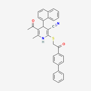 5-Acetyl-2-[(2-{[1,1'-biphenyl]-4-YL}-2-oxoethyl)sulfanyl]-6-methyl-4-(naphthalen-1-YL)-1,4-dihydropyridine-3-carbonitrile