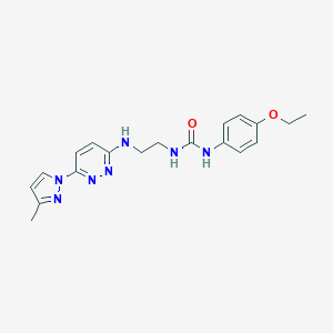molecular formula C19H23N7O2 B504365 N-(4-ethoxyphenyl)-N'-(2-{[6-(3-methyl-1H-pyrazol-1-yl)-3-pyridazinyl]amino}ethyl)urea 