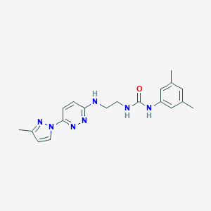 molecular formula C19H23N7O B504367 N-(3,5-dimethylphenyl)-N'-(2-{[6-(3-methyl-1H-pyrazol-1-yl)-3-pyridazinyl]amino}ethyl)urea 