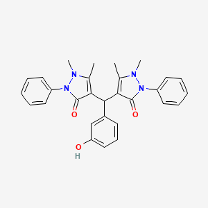 molecular formula C29H28N4O3 B5043691 4-[(1,5-dimethyl-3-oxo-2-phenyl-2,3-dihydro-1H-pyrazol-4-yl)(3-hydroxyphenyl)methyl]-1,5-dimethyl-2-phenyl-1,2-dihydro-3H-pyrazol-3-one CAS No. 168210-85-3