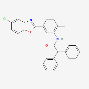 molecular formula C28H21ClN2O2 B5043729 N-[5-(5-chloro-1,3-benzoxazol-2-yl)-2-methylphenyl]-2,2-diphenylacetamide 