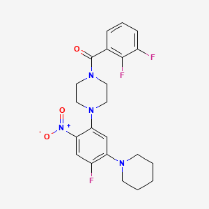 (2,3-Difluorophenyl)-[4-(4-fluoro-2-nitro-5-piperidin-1-ylphenyl)piperazin-1-yl]methanone