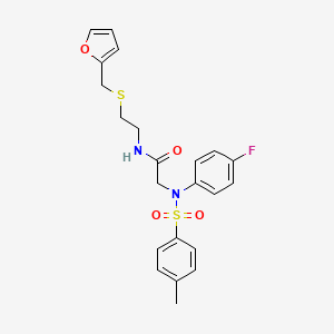 molecular formula C22H23FN2O4S2 B5043743 N~2~-(4-fluorophenyl)-N~1~-{2-[(2-furylmethyl)thio]ethyl}-N~2~-[(4-methylphenyl)sulfonyl]glycinamide 