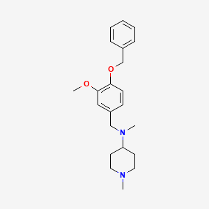 molecular formula C22H30N2O2 B5043772 N-[(3-methoxy-4-phenylmethoxyphenyl)methyl]-N,1-dimethylpiperidin-4-amine 