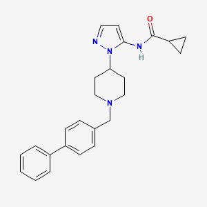 N-{1-[1-(4-biphenylylmethyl)-4-piperidinyl]-1H-pyrazol-5-yl}cyclopropanecarboxamide