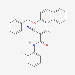 3-[2-(benzyloxy)-1-naphthyl]-2-cyano-N-(2-fluorophenyl)acrylamide