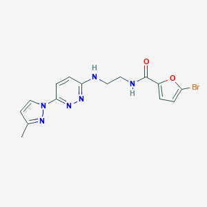 molecular formula C15H15BrN6O2 B504385 5-bromo-N-(2-((6-(3-methyl-1H-pyrazol-1-yl)pyridazin-3-yl)amino)ethyl)furan-2-carboxamide 