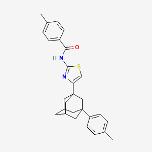 molecular formula C28H30N2OS B5043888 4-methyl-N-{4-[3-(4-methylphenyl)-1-adamantyl]-1,3-thiazol-2-yl}benzamide 