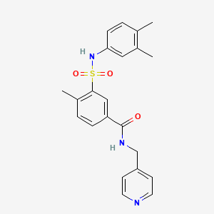 molecular formula C22H23N3O3S B5043891 3-{[(3,4-dimethylphenyl)amino]sulfonyl}-4-methyl-N-(4-pyridinylmethyl)benzamide 