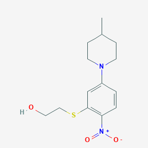 molecular formula C14H20N2O3S B5043923 2-{[5-(4-Methylpiperidin-1-yl)-2-nitrophenyl]sulfanyl}ethanol 