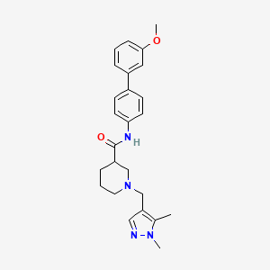 1-[(1,5-dimethyl-1H-pyrazol-4-yl)methyl]-N-(3'-methoxy-4-biphenylyl)-3-piperidinecarboxamide