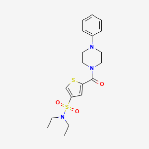 N,N-diethyl-5-(4-phenylpiperazine-1-carbonyl)thiophene-3-sulfonamide