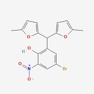 molecular formula C17H14BrNO5 B5044003 2-[Bis(5-methylfuran-2-yl)methyl]-4-bromo-6-nitrophenol CAS No. 5664-90-4