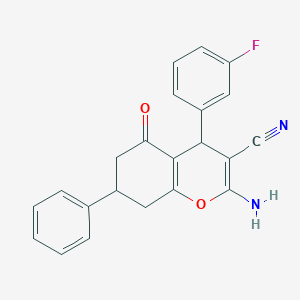 2-amino-4-(3-fluorophenyl)-5-oxo-7-phenyl-5,6,7,8-tetrahydro-4H-chromene-3-carbonitrile