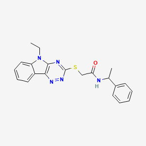 molecular formula C21H21N5OS B5044026 2-({5-ETHYL-5H-[1,2,4]TRIAZINO[5,6-B]INDOL-3-YL}SULFANYL)-N-(1-PHENYLETHYL)ACETAMIDE 