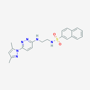 N-(2-((6-(3,5-dimethyl-1H-pyrazol-1-yl)pyridazin-3-yl)amino)ethyl)naphthalene-2-sulfonamide