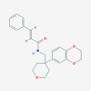 (E)-N-[[4-(2,3-dihydro-1,4-benzodioxin-6-yl)oxan-4-yl]methyl]-3-phenylprop-2-enamide