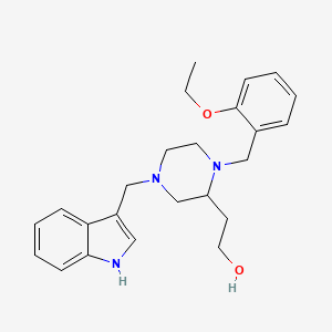 molecular formula C24H31N3O2 B5044067 2-[1-(2-ethoxybenzyl)-4-(1H-indol-3-ylmethyl)-2-piperazinyl]ethanol 