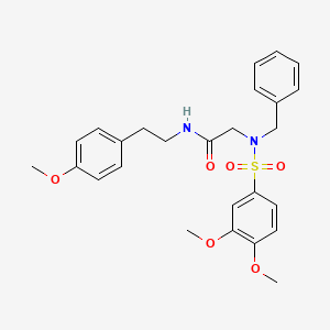 molecular formula C26H30N2O6S B5044070 N~2~-benzyl-N~2~-[(3,4-dimethoxyphenyl)sulfonyl]-N-[2-(4-methoxyphenyl)ethyl]glycinamide 