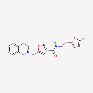 molecular formula C21H23N3O3 B5044078 5-(3,4-dihydro-2(1H)-isoquinolinylmethyl)-N-[2-(5-methyl-2-furyl)ethyl]-3-isoxazolecarboxamide 