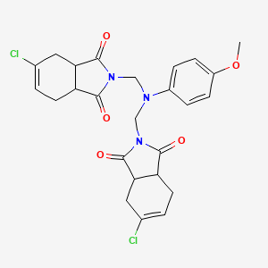 molecular formula C25H25Cl2N3O5 B5044089 5-chloro-2-[[N-[(5-chloro-1,3-dioxo-3a,4,7,7a-tetrahydroisoindol-2-yl)methyl]-4-methoxyanilino]methyl]-3a,4,7,7a-tetrahydroisoindole-1,3-dione 