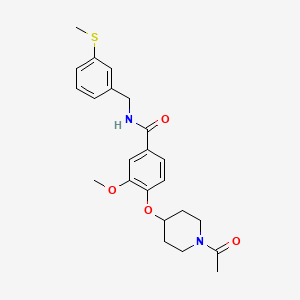 4-[(1-acetyl-4-piperidinyl)oxy]-3-methoxy-N-[3-(methylthio)benzyl]benzamide