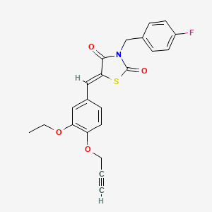 molecular formula C22H18FNO4S B5044110 5-[3-ethoxy-4-(2-propyn-1-yloxy)benzylidene]-3-(4-fluorobenzyl)-1,3-thiazolidine-2,4-dione 