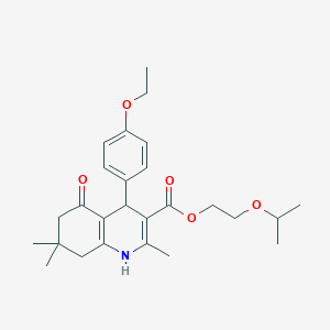 2-(Propan-2-yloxy)ethyl 4-(4-ethoxyphenyl)-2,7,7-trimethyl-5-oxo-1,4,5,6,7,8-hexahydroquinoline-3-carboxylate