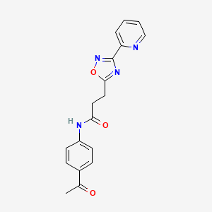 N-(4-Acetylphenyl)-3-[3-(pyridin-2-YL)-1,2,4-oxadiazol-5-YL]propanamide