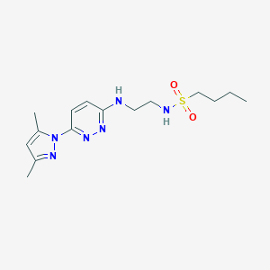 molecular formula C15H24N6O2S B504419 N-(2-((6-(3,5-dimethyl-1H-pyrazol-1-yl)pyridazin-3-yl)amino)ethyl)butane-1-sulfonamide 